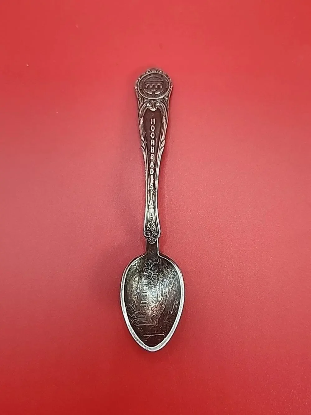 Vtg Moorhead State College MN 1887 Collector Teaspoon OVM Plate Denmark Souvenir